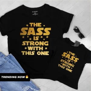 Strong SASS Mum & Daughter Black/Gold Tees (MRK X) maternity leggings online
