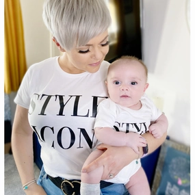 Style Icon Vogue Matching Mum & Baby White T-Shirt & Bodysuits baby bump outfits discount