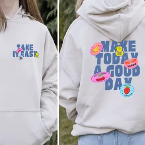 Summer Stickers Front & Back Graphic Hoodie boys fashion clearance