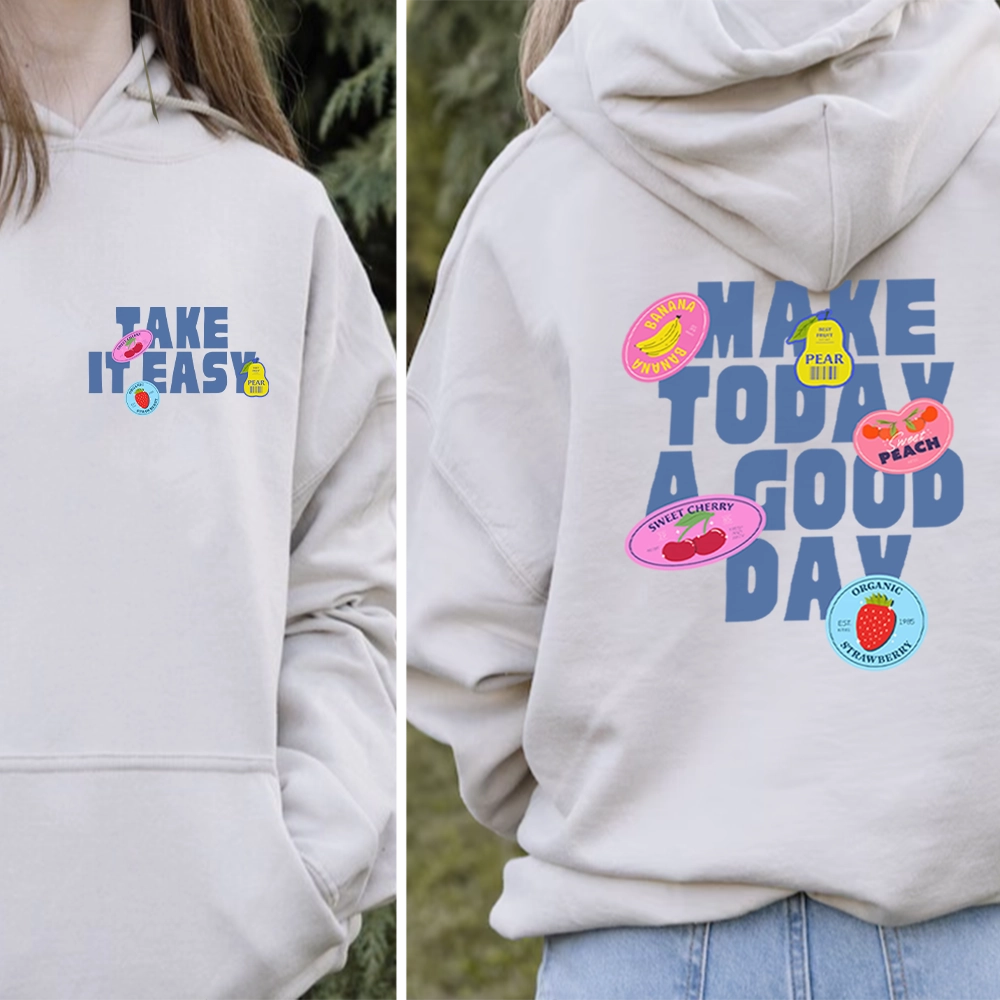 Summer Stickers Front & Back Graphic Hoodie discount girls tops
