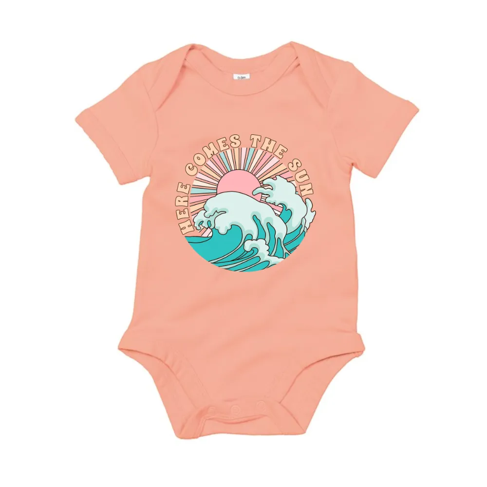 Sun & Waves Here Comes The Sun Baby Bodysuit cheap baby clothes online