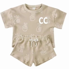 Sun n' Fun Personalised Initials Tee & Shorts Set boys wear best deals