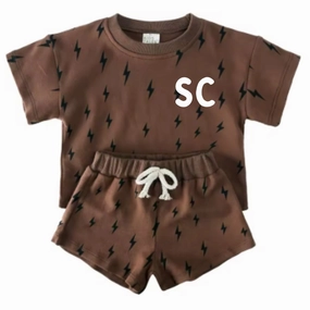 Sun n' Fun Personalised Initials Tee & Shorts Set boys wear best deals