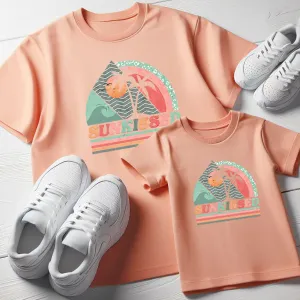 Sunkissed Island Mum Matching T-Shirts- Fraiche Peche maternity wear outlet
