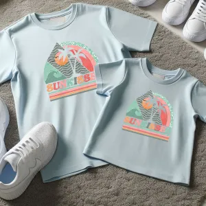 Sunkissed Island Mum Matching T-Shirts- Sky Blue maternity wear outlet