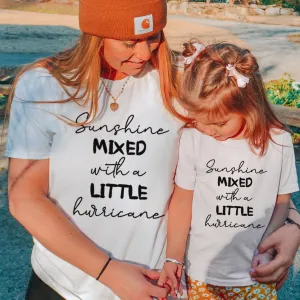Sunshine & Hurricanes Mum & Kid Matching White T-Shirts maternity dresses promo