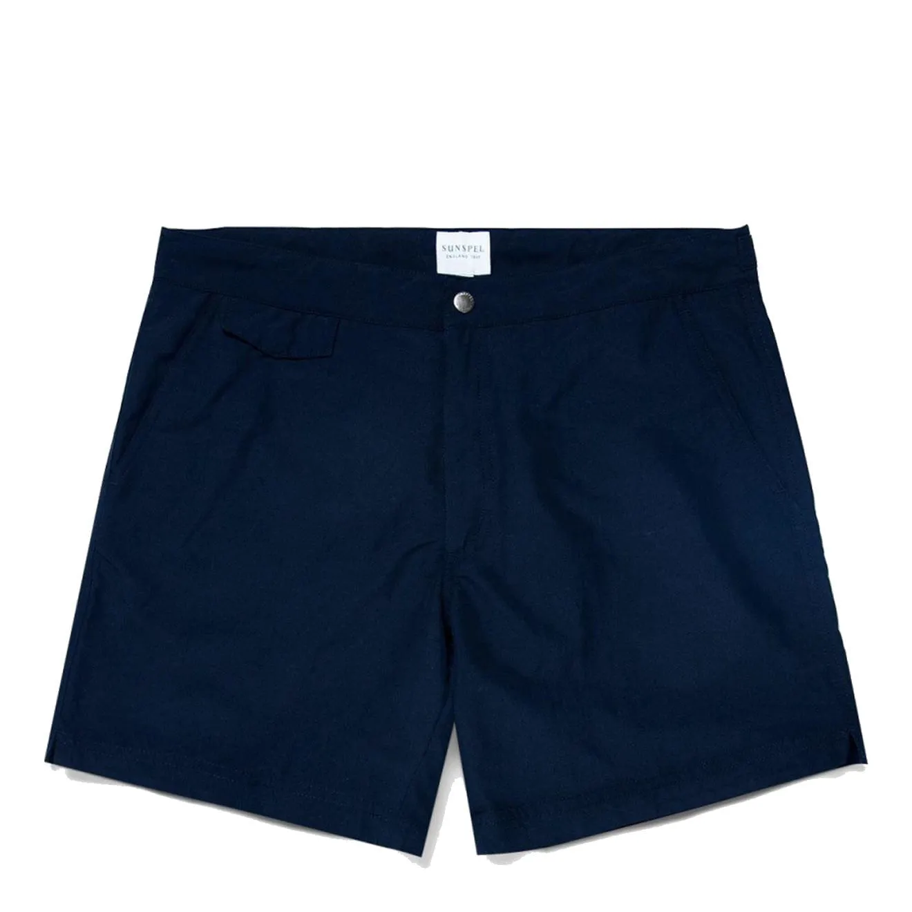 Sunspel Tailored Swim Short Navy mens shorts outlet store