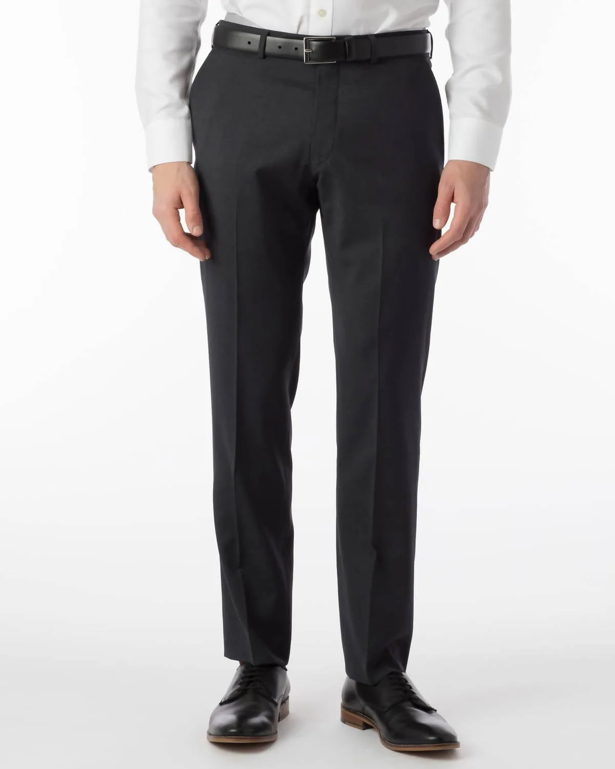 Super 120's Comfort "eze" Gabardine 100% Wool Pant In Charcoal