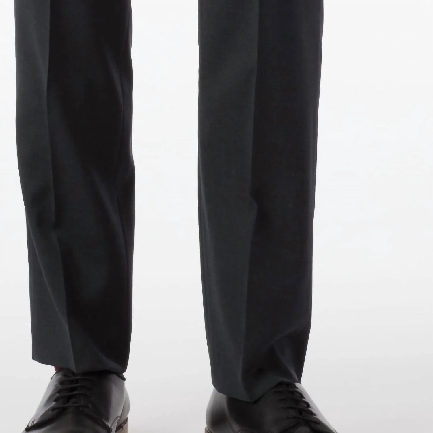 Super 120's Comfort "eze" Gabardine 100% Wool Pant In Charcoal