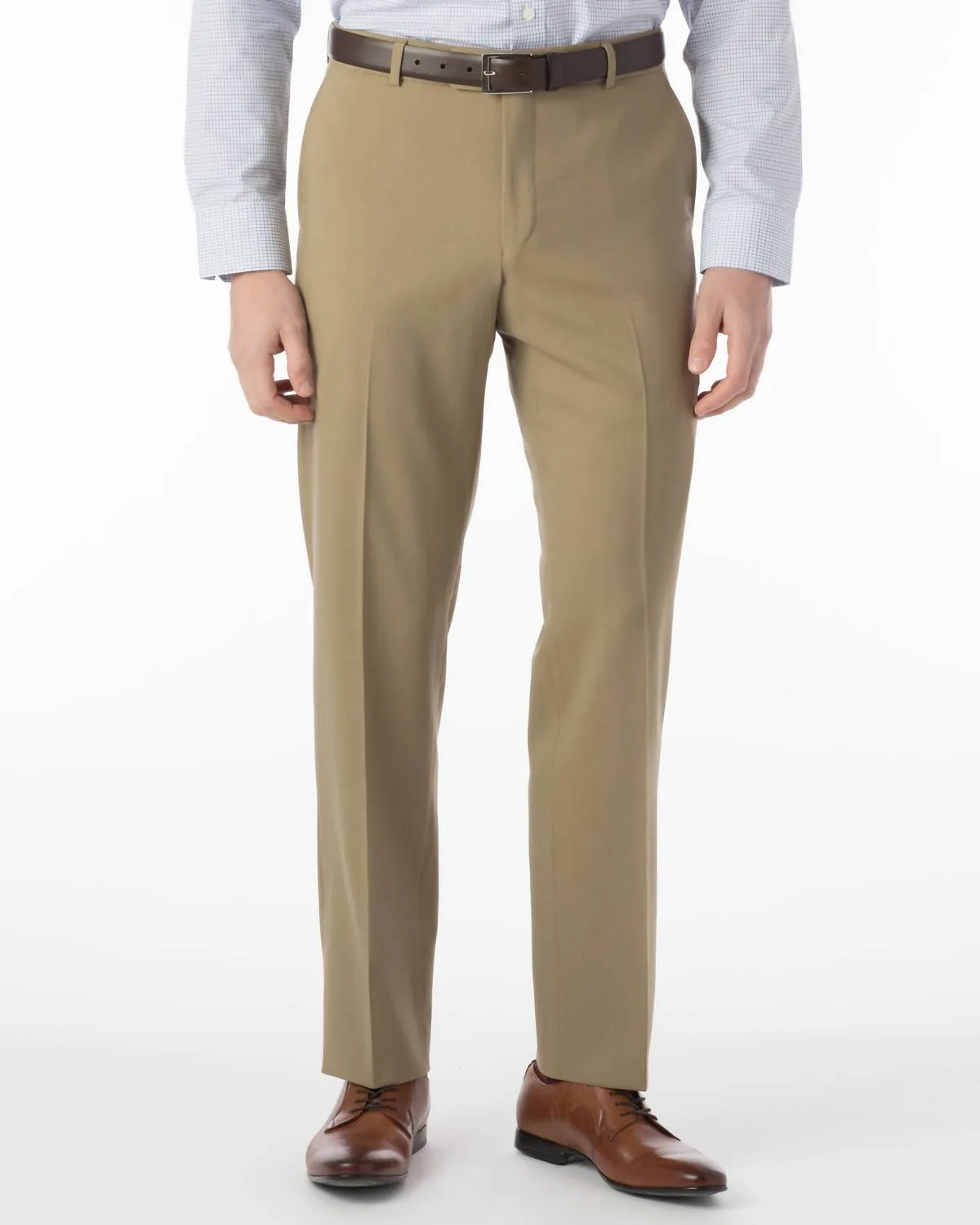 Super 120's Comfort "eze" Travel Twill 100% Wool Pant In Sand