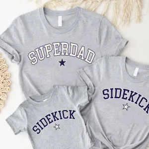 Superdad & Sidekick College Matching Dad & Kid T-shirts dad bod shirts discount