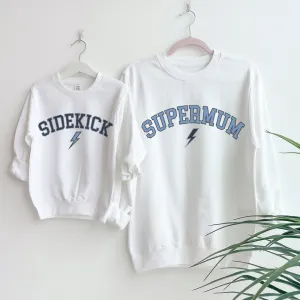 Supermum & Sidekick College Matching Mum & Kids Sweatshirts breastfeeding tops cheap