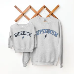 Supermum & Sidekick College Matching Mum & Kids Sweatshirts postpartum clothes sale
