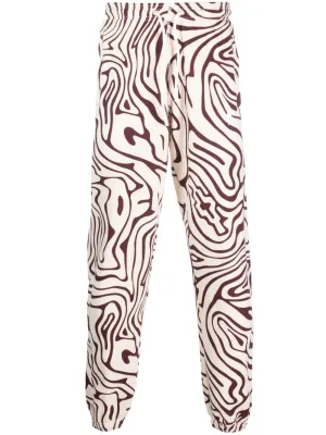 Swirl-Print Cotton Track Pants cheap bottoms online shop