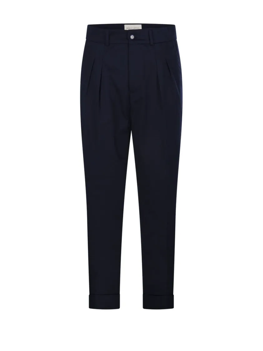 Tailored Black Pants With Double Pleat Design
