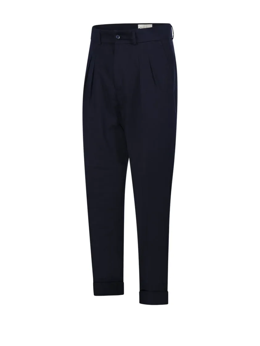 Tailored Black Pants With Double Pleat Design