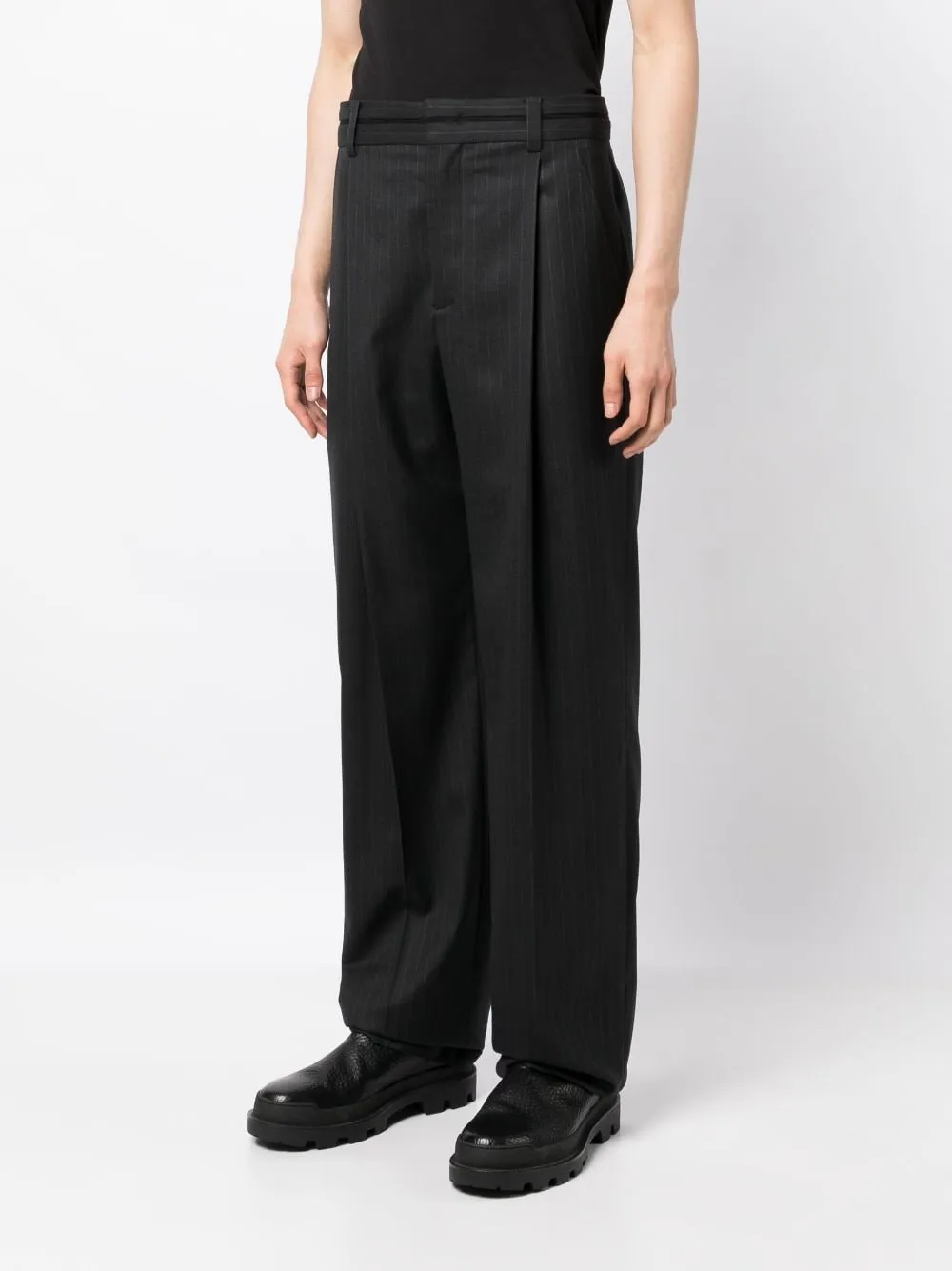 Tailored Striped Virgin-Wool Trousers
