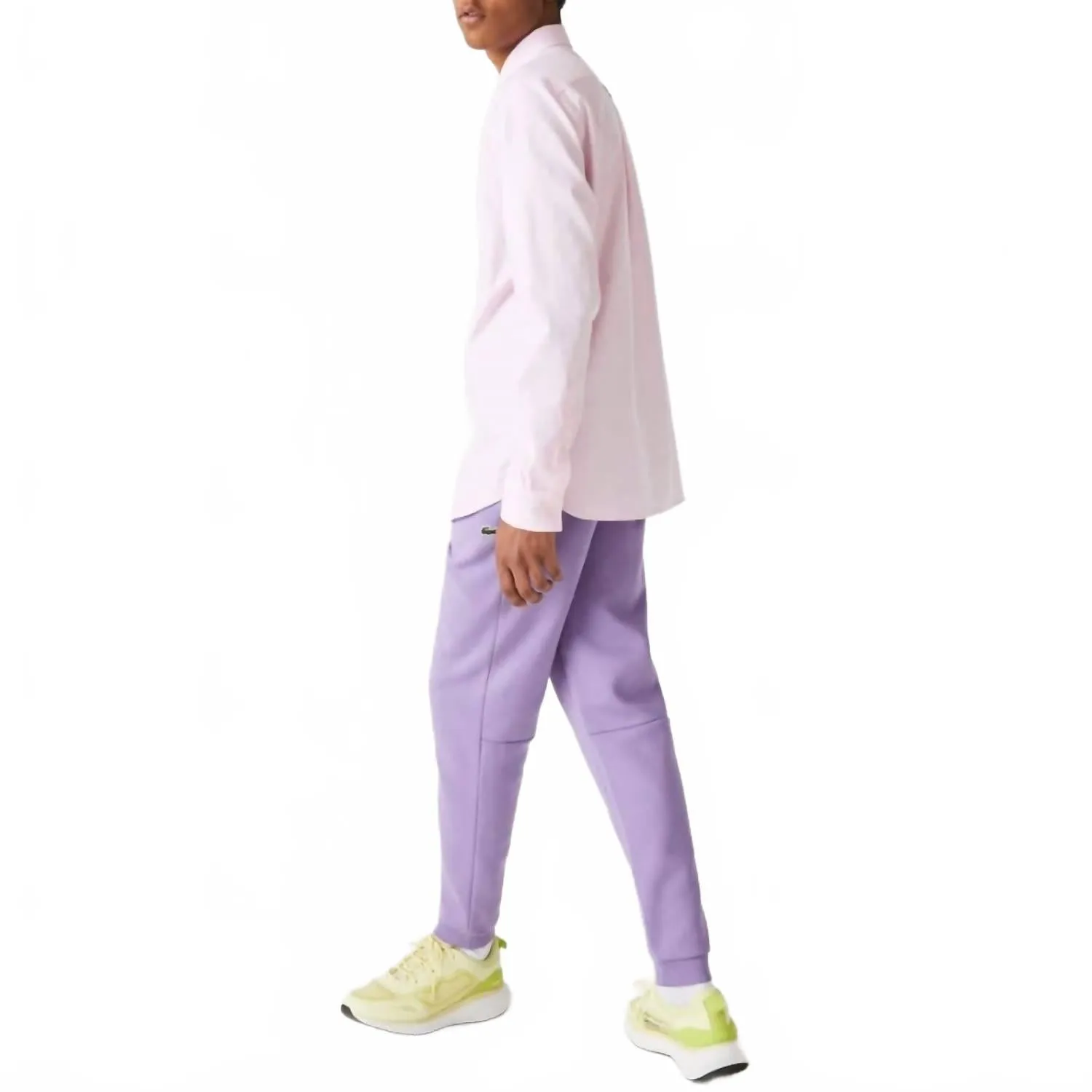 Tapered Fit Fleece Trackpants In Purple