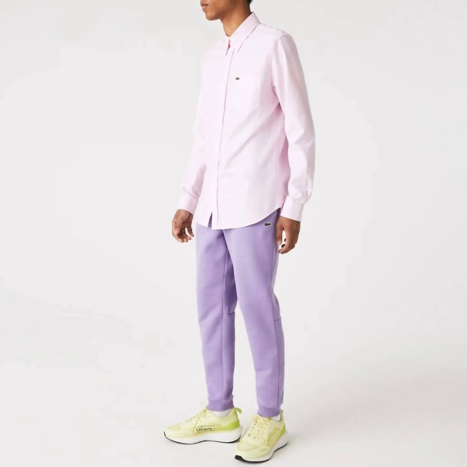 Tapered Fit Fleece Trackpants In Purple
