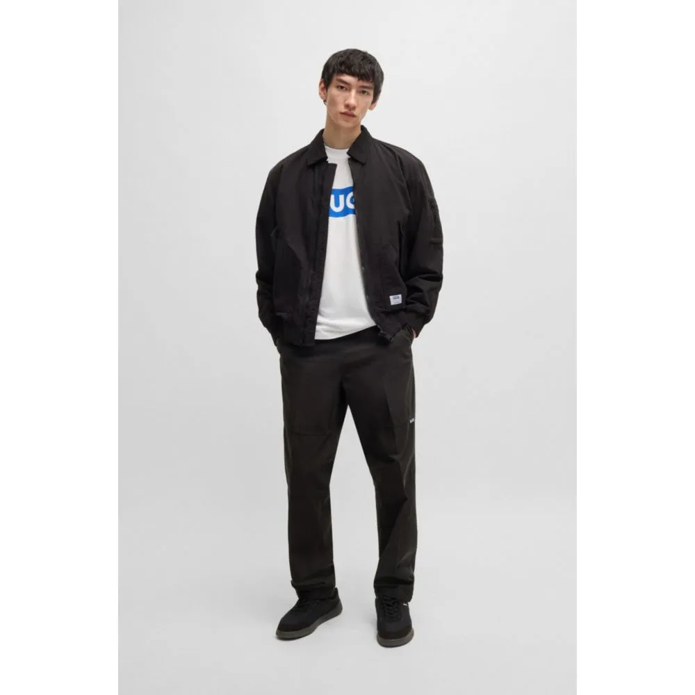 Tapered-fit tracksuit bottoms in ripstop cotton