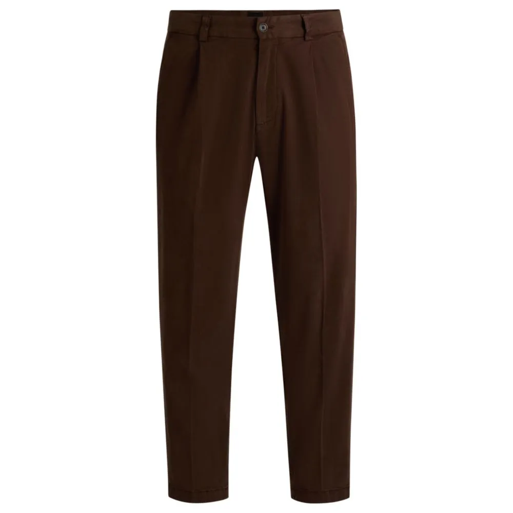 Tapered-fit trousers in stretch twill