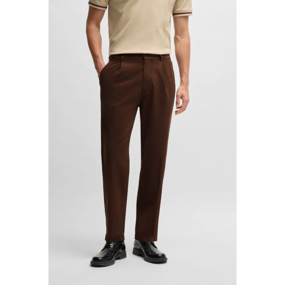 Tapered-fit trousers in stretch twill