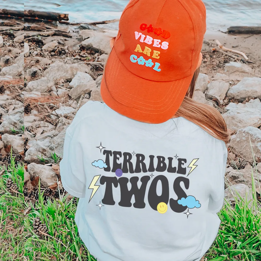 Terrible Twos Kids Back Logo White T-shirt girls jeans best deals