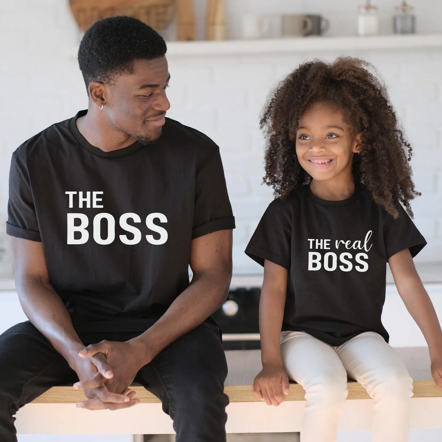 The Boss & The Real Boss Matching T-Shirts daddy outfits clearance