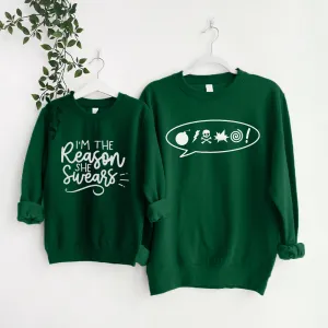 The Reason She Swears Matching Sweatshirts Bottle Green breastfeeding tops cheap