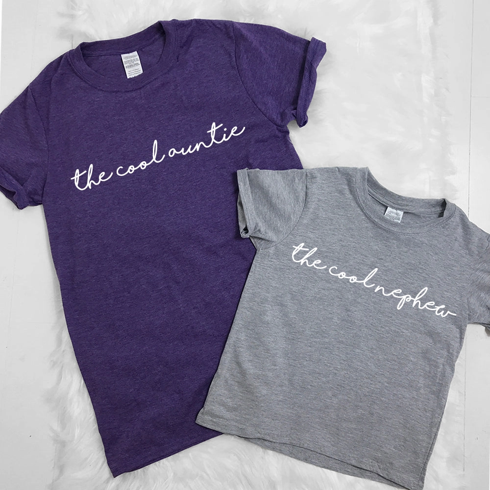 The Cool Auntie/The Cool Nephew Matching Tees (MRK X) baby bump outfits discount