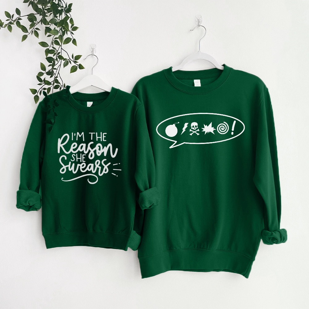 The Reason She Swears Matching Sweatshirts Bottle Green baby bump outfits discount