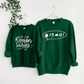 The Reason She Swears Matching Sweatshirts Bottle Green baby bump outfits discount