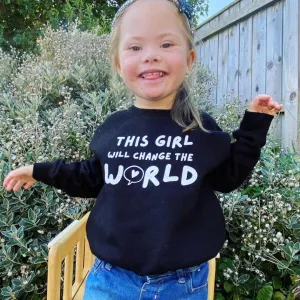 This Girl Will Change The World Black Sweatshirt girls pajamas promo