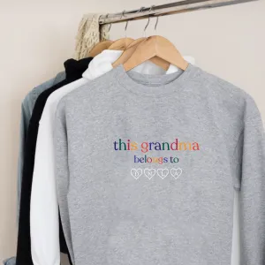 This Grandma Belongs To Personalised initials Women's Sweatshirt grandma outfits sale