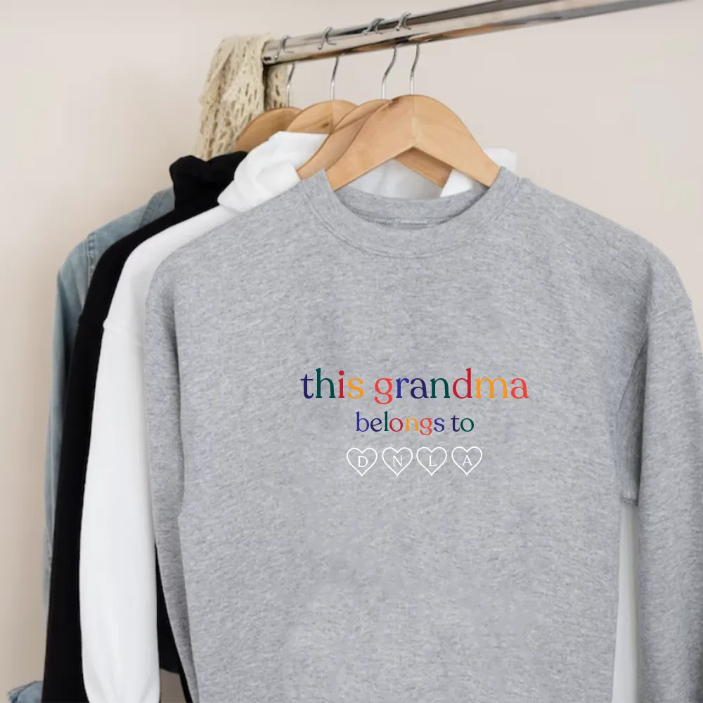 This Grandma Belongs To Personalised initials Women's Sweatshirt grandma outfits sale