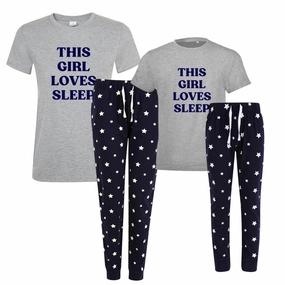 This Girl Loves Sleep Mum & Kid Matching Star Pyjamas baby bump outfits discount