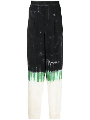Tie-Dye Print Straight-Leg Trousers cheap bottoms online shop