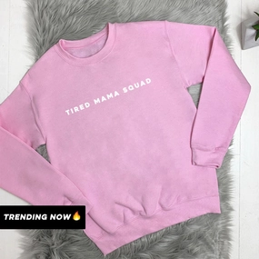 Tired Mama Squad Basic Sweatshirt (MRK X) mum jeans promo