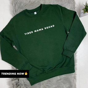 Tired Mama Squad Basic Sweatshirt (MRK X) mum jeans promo