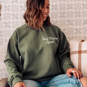 Tired Mama Squad Mini Logo Sweatshirt mum jeans promo