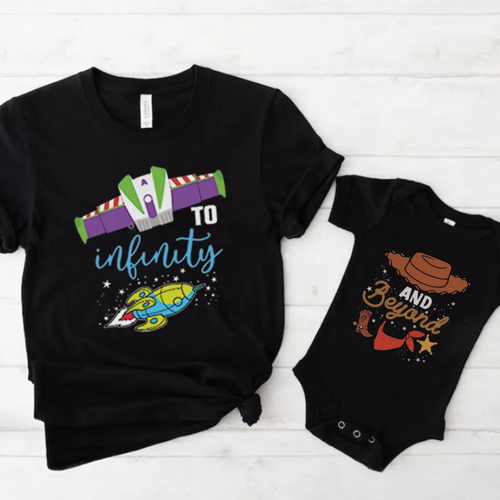 To Infinity & Beyond Matching Black T-shirts & Baby Vest maternity dresses promo