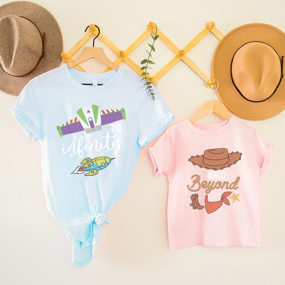 To Infinity & Beyond Matching Blue/ Pink T-shirts nursing tops best deals