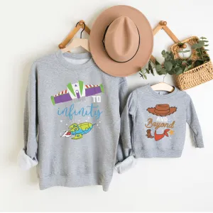 To Infinity & Beyond Matching Heather Grey Sweatshirts breastfeeding tops cheap