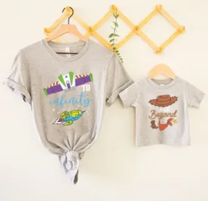 To Infinity & Beyond Matching Kids Grey T-shirts boys apparel promo code