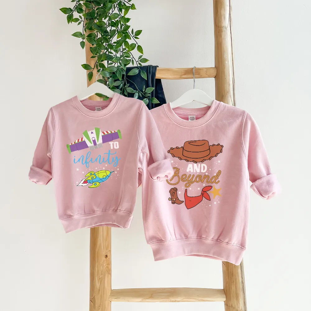 To Infinity & Beyond Matching Kids Pink Sweatshirts girls dresses outlet