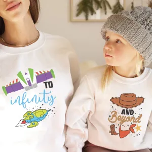 To Infinity & Beyond Matching White Sweatshirts breastfeeding tops cheap