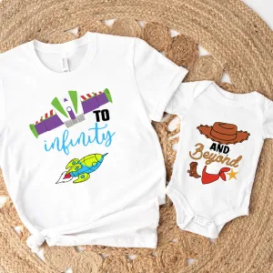 To Infinity & Beyond Matching White T-shirt & Baby Vest cheap baby clothes online