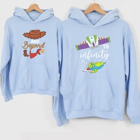 To Infinity & Beyond Matching Baby Blue Hoodie baby bump outfits discount