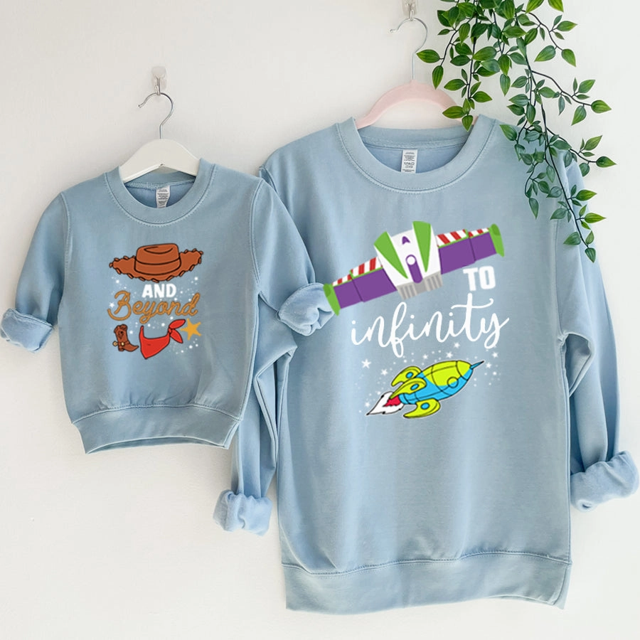 To Infinity & Beyond Matching Baby Blue Sweatshirts baby bump outfits discount