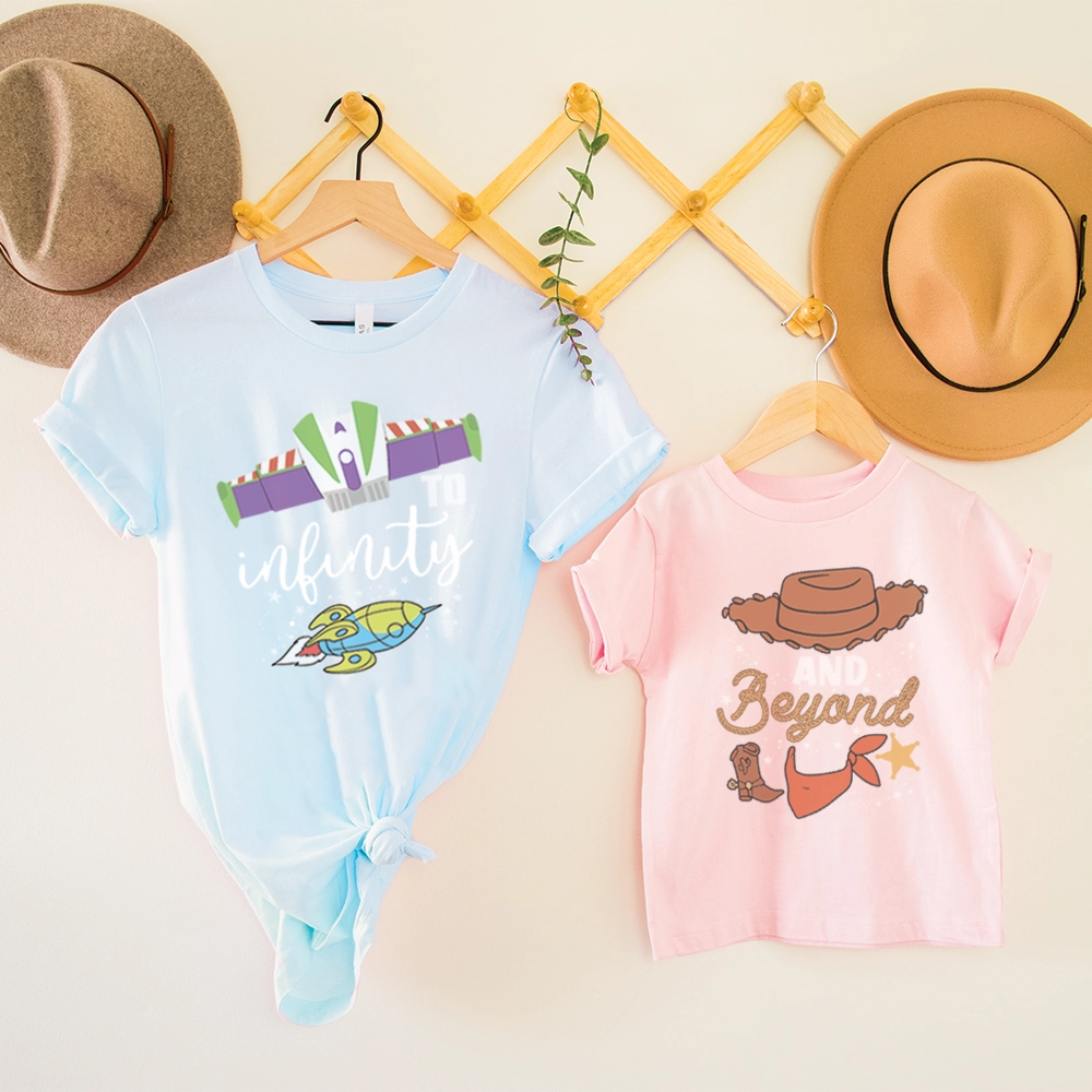 To Infinity & Beyond Matching Blue/ Pink T-shirts baby bump outfits discount